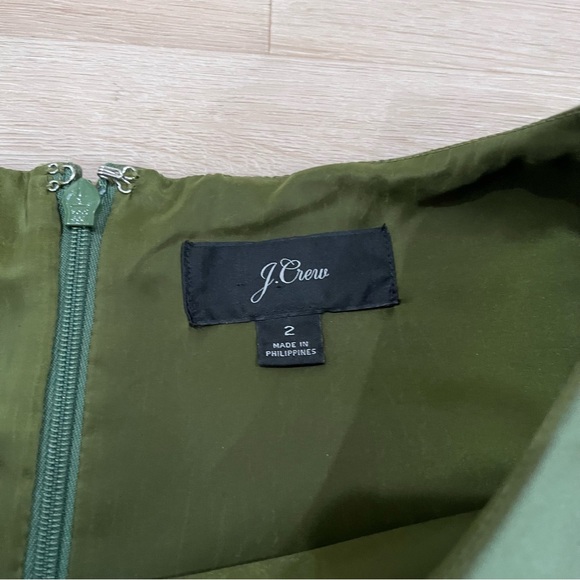 J. Crew Fit & Flare Green Ponte Dress - Picture 3 of 4